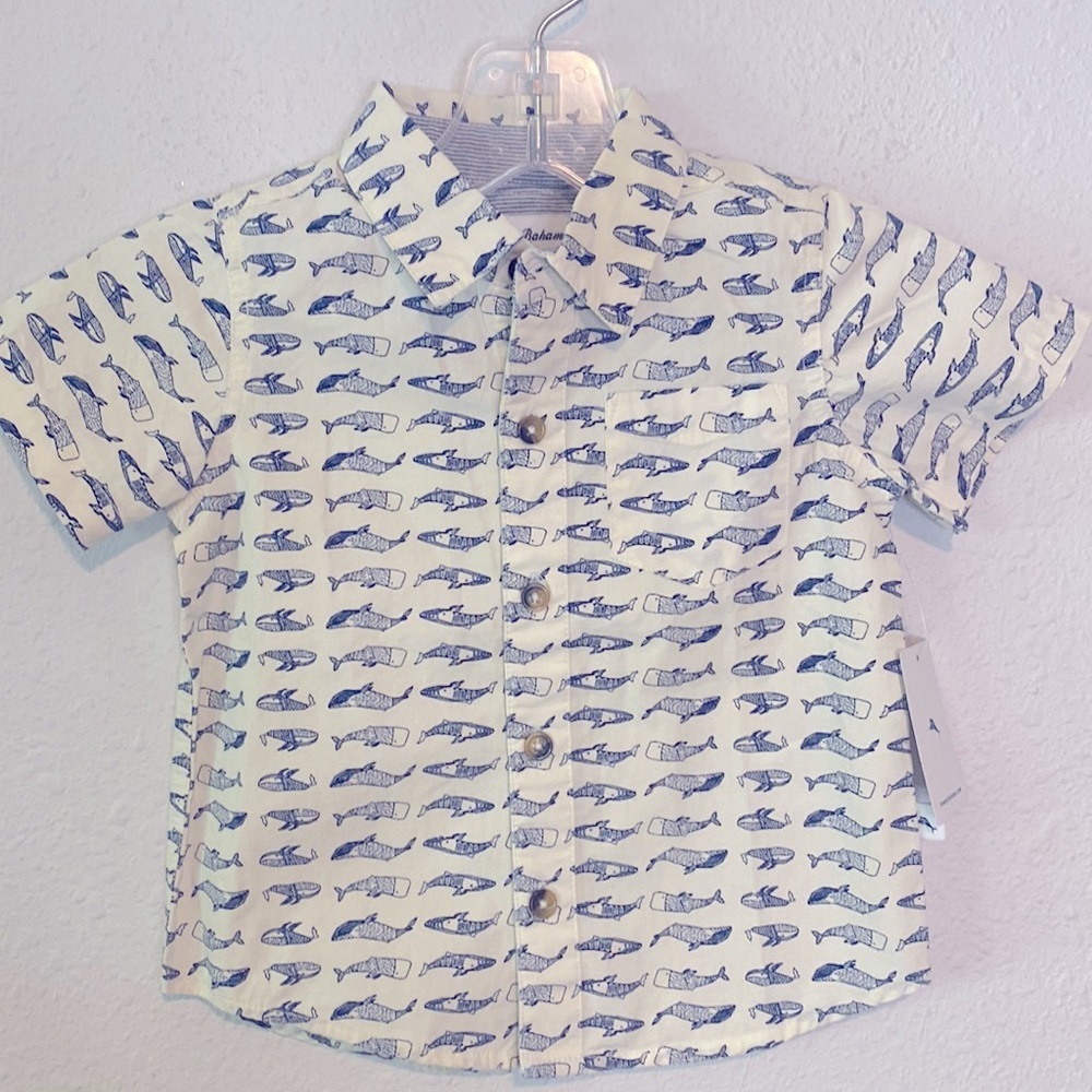 Tommy Bahama Whale Button Down Short Sleeve 18M NWT